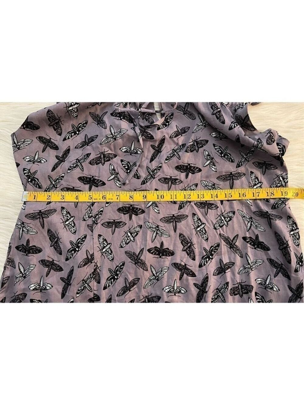 Moths Allover Print Midi Dress Plus Size 1 - Picture 6 of 8